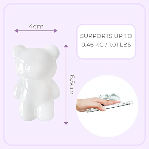 Lito.Dito Cute Bear & Heart Shape Expandable Collapsible Mobile Phone Grip Stand Holder for Smartphone Tablet Cell Phone Accessory  (Milky Pink Bear)