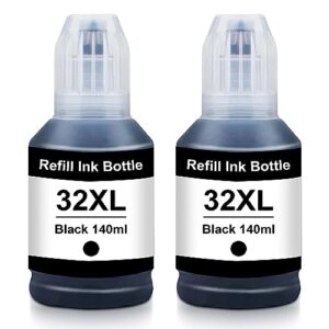 32xl black compatible ink bottle replacement, used with hp smart tank plus 551 651, hp smart tank 7301 7602 7001 6001 5101 printers(2 black)