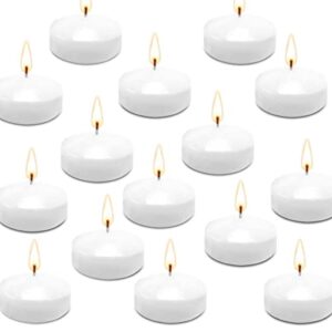 jheng 50 pack floating candles, 2'' white unscented dripless wax burning candles, for cylinder vases, weddings, party and holiday