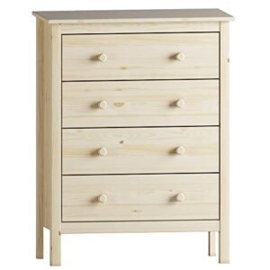 from the tree furniture solid wood bedroom chest with 4 deep storage drawers (unfinished)