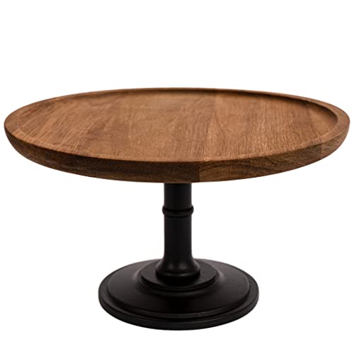 Wood Cake Stand Cake & Cupcake Display for Home & Kitchen Weddings & Birthdays by Bunam, Black