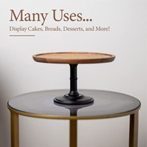 Wood Cake Stand Cake & Cupcake Display for Home & Kitchen Weddings & Birthdays by Bunam, Black