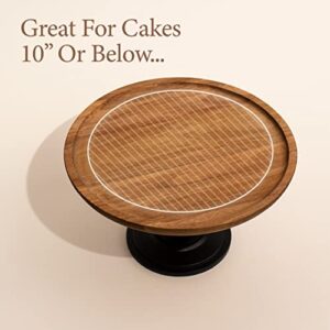 Wood Cake Stand Cake & Cupcake Display for Home & Kitchen Weddings & Birthdays by Bunam, Black