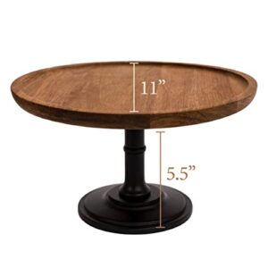 Wood Cake Stand Cake & Cupcake Display for Home & Kitchen Weddings & Birthdays by Bunam, Black