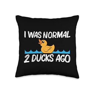duck gift rubber duck lover accessories & stuff cute duck design for men women aquatic bird animal lovers throw pillow, 16x16, multicolor