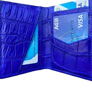 Vietnam Double side Blue Crocodile Alligator leather skin Credit Cardholder, leather credit cardcase, leather creditcard cover