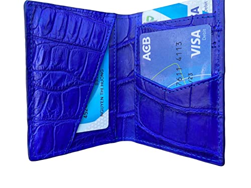 Vietnam Double side Blue Crocodile Alligator leather skin Credit Cardholder, leather credit cardcase, leather creditcard cover