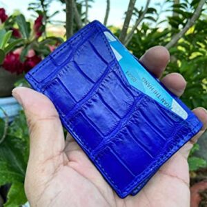 Vietnam Double side Blue Crocodile Alligator leather skin Credit Cardholder, leather credit cardcase, leather creditcard cover