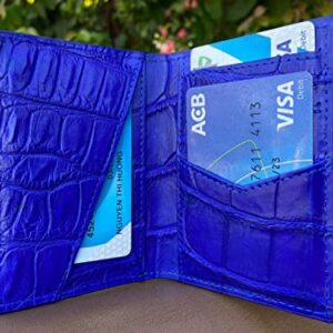 Vietnam Double side Blue Crocodile Alligator leather skin Credit Cardholder, leather credit cardcase, leather creditcard cover