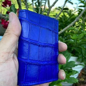 Vietnam Double side Blue Crocodile Alligator leather skin Credit Cardholder, leather credit cardcase, leather creditcard cover