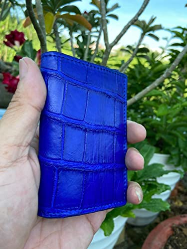 Vietnam Double side Blue Crocodile Alligator leather skin Credit Cardholder, leather credit cardcase, leather creditcard cover