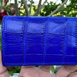 Vietnam Double side Blue Crocodile Alligator leather skin Credit Cardholder, leather credit cardcase, leather creditcard cover