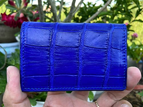 Vietnam Double side Blue Crocodile Alligator leather skin Credit Cardholder, leather credit cardcase, leather creditcard cover