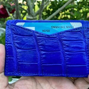 Vietnam Double side Blue Crocodile Alligator leather skin Credit Cardholder, leather credit cardcase, leather creditcard cover