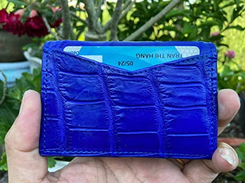 Vietnam Double side Blue Crocodile Alligator leather skin Credit Cardholder, leather credit cardcase, leather creditcard cover