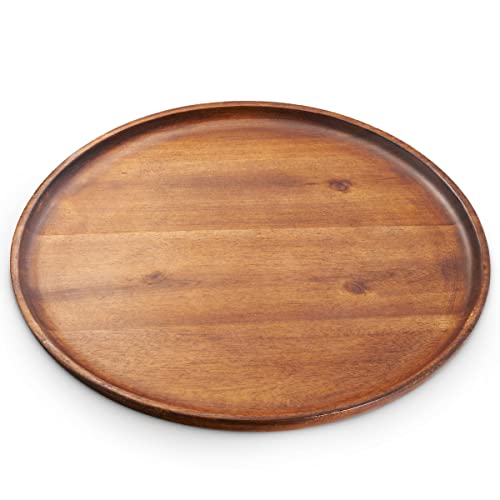 Table Concept Serving Tray, Round Wooden Serving Tray, Serving Platter, Charcuterie Board, Housewarming Gifts - 12"