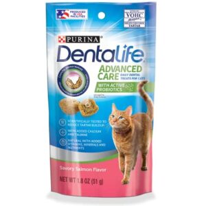 Aurora Pet Cat Treats Variety Pack (6) Dentalife Dental Treats Bundle: 3 Tasty Chicken, 3 Savory Salmon (1.8 oz Each) Plus AuroraPet Catnip Toy (Assorted)