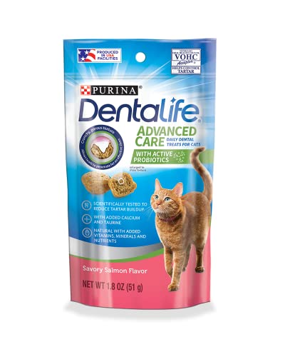 Aurora Pet Cat Treats Variety Pack (6) Dentalife Dental Treats Bundle: 3 Tasty Chicken, 3 Savory Salmon (1.8 oz Each) Plus AuroraPet Catnip Toy (Assorted)