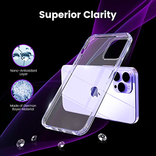 STARLESK Designed for iPhone 14 Pro Max Case Clear - Shockproof Protection with PC Back & TPU Bumpers - MagSafe Compatible - Non-Yellowing & Non-Slip Case iPhone 14 Pro Max