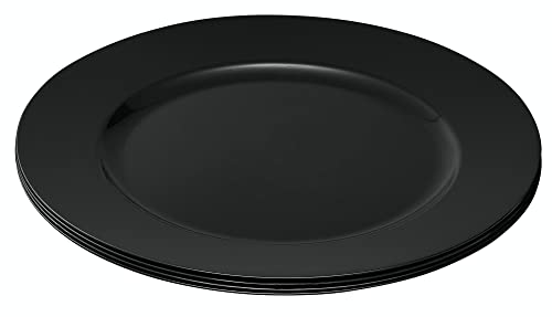 Elegant Disposables 13'' Black Party Chargers Large Plates & Platters Great for Elegant Party's Weddings Tableware Great for Serving dish Black, Pac of 6