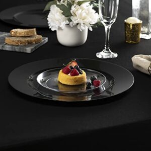 Elegant Disposables 13'' Black Party Chargers Large Plates & Platters Great for Elegant Party's Weddings Tableware Great for Serving dish Black, Pac of 6