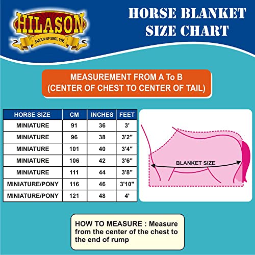 HILASON 600D Winter Waterproof Poly Miniature Horse Blanket US Flag - 42 Inches | Horse Blanket | Horse Blankets for Winter Waterproof | Horse Turnout Blanket | Horse Turnout