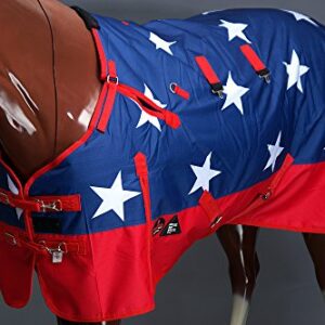 HILASON 600D Winter Waterproof Poly Miniature Horse Blanket US Flag - 42 Inches | Horse Blanket | Horse Blankets for Winter Waterproof | Horse Turnout Blanket | Horse Turnout