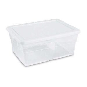 storage box filinydf organizers and shoe organizer plastic bins with lids moving boxes containers drawers drawers, white, 16 quart (7345291)
