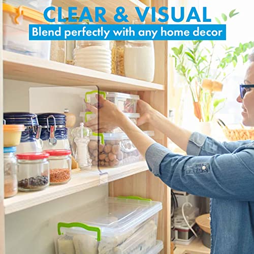 Raunak Acrylic Shelf Dividers for Closet Organization | 8 Pcs Closet Shelf Divider | Wood Closet Shelf Organizer | Closet Dividers for Shelves, Clothes, Wardrobe, Kitchen, Office, and Bathroom