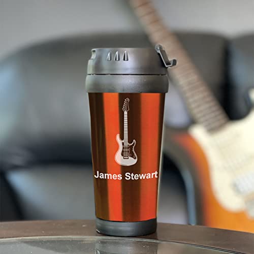 LaserGram 16oz Coffee Travel Mug, Lineman, Personalized Engraving Included (Orange)