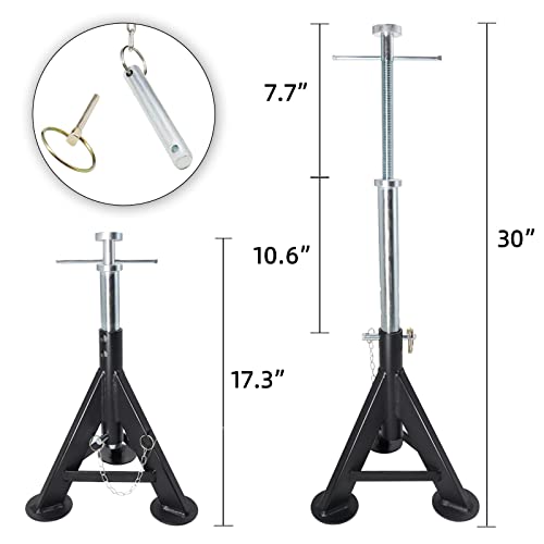 BESTOOL RV Supports Stabilizer Jacks, Adjustable Height 17.3" to 30", Heavy Duty Telescopic RV Support Jacks for Trailer, Camper, Motorhome, Single Support Up to 3 ton 6,000 Lbs