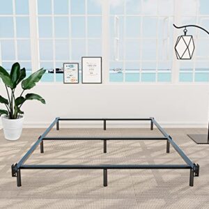 HOMUS 7-inch Platform Bed Frame Queen, Modern Metal Low Profile Bed Based with Heavy Duty Legs Support, Easy Assemble, Black