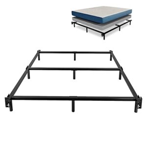 HOMUS 7-inch Platform Bed Frame Queen, Modern Metal Low Profile Bed Based with Heavy Duty Legs Support, Easy Assemble, Black