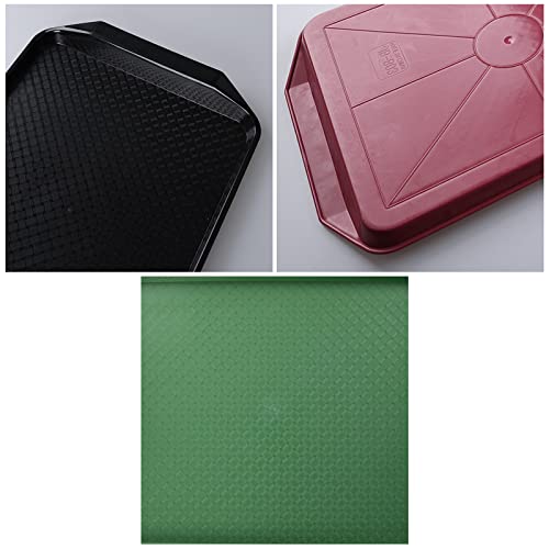 Innouse Plastic Rectangular Tray for Eating, 4 Pack Fast Food Serving Trays