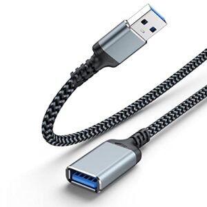 dteedck usb 3.0 extension cable 6.6ft, usb a extension cord braided extender, usb to usb extender cable male to female 5gbps fast data transfer for usb keyboard mouse flash drive hard drive