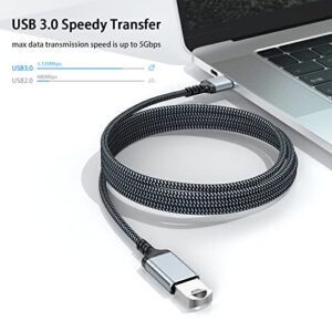 DteeDck USB 3.0 Extension Cable 6.6ft, USB A Extension Cord Braided Extender, USB to USB Extender Cable Male to Female 5Gbps Fast Data Transfer for USB Keyboard Mouse Flash Drive Hard Drive