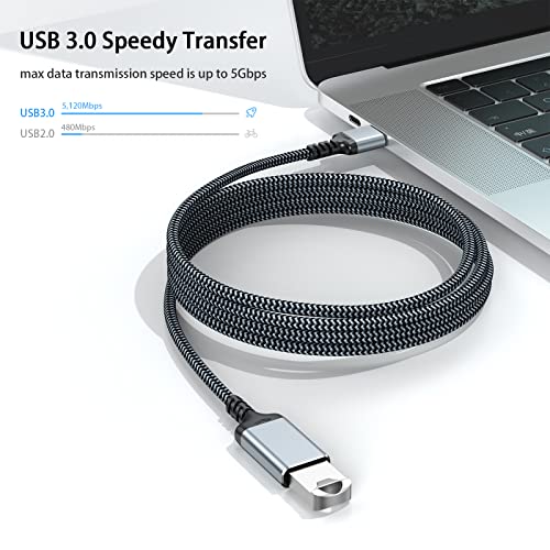 DteeDck USB 3.0 Extension Cable 6.6ft, USB A Extension Cord Braided Extender, USB to USB Extender Cable Male to Female 5Gbps Fast Data Transfer for USB Keyboard Mouse Flash Drive Hard Drive