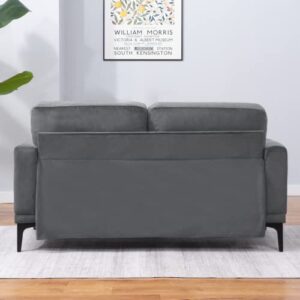 BALUS 52.76" W Velvet Sofa Couch/Mid Century Modern Loveseat Couches for Living Room&Upholstered Small Couch for Small Spaces/Bedroom/Apartment/Easy Assembly(Loveseat,Velvet Grey)