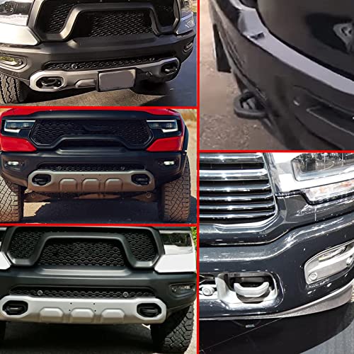 GaeaAuto Front Tow Hooks Left & Right with Bumper Bezel Bracket Bushing Hardware Replacement fit for 2019-2022 Dodge Ram 1500 with 3.6L 5.7L Engine #68272944AB 68272945AB