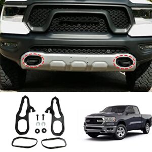 GaeaAuto Front Tow Hooks Left & Right with Bumper Bezel Bracket Bushing Hardware Replacement fit for 2019-2022 Dodge Ram 1500 with 3.6L 5.7L Engine #68272944AB 68272945AB