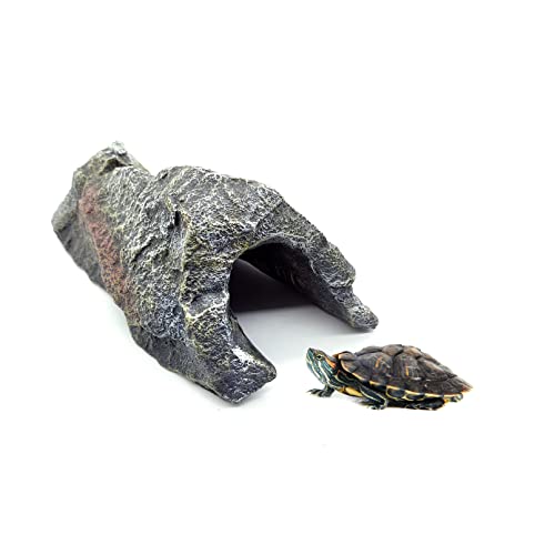 BNOSDM Reptile Hides Large Rock Aquarium Habitat Decor Rock Terrarium Habitat Decor Ornament Shelter for Snake Geckos Lizards Bearded Dragon Turtle Frogs Spiders Amphibians