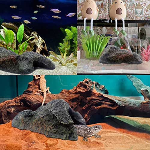 BNOSDM Reptile Hides Large Rock Aquarium Habitat Decor Rock Terrarium Habitat Decor Ornament Shelter for Snake Geckos Lizards Bearded Dragon Turtle Frogs Spiders Amphibians