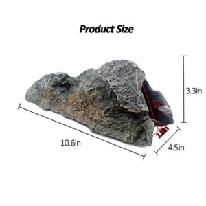 BNOSDM Reptile Hides Large Rock Aquarium Habitat Decor Rock Terrarium Habitat Decor Ornament Shelter for Snake Geckos Lizards Bearded Dragon Turtle Frogs Spiders Amphibians