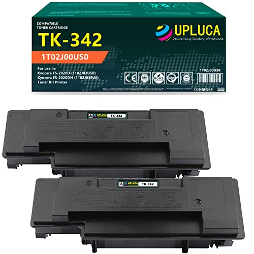 TK-342 （TK342） Black Toner Cartridge Replacement for Kyocera 1102J02US0 FS-2020DN Toner for use in FS-2020D FS-2020DN Toner Kit Printer (2-Pack,Black)