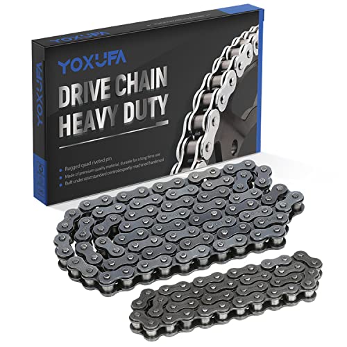 YOXUFA 420 Chain 42Links and 90Links Front Rear Drive Chain for Coleman CT200U CT200U-EX BT200X Baja Warrior Trailmaster MB165 MB200 212cc 196cc 200cc 6.5hp Powersport Mini Bike Parts