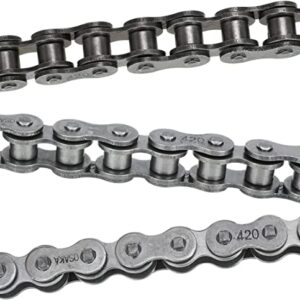 YOXUFA 420 Chain 42Links and 90Links Front Rear Drive Chain for Coleman CT200U CT200U-EX BT200X Baja Warrior Trailmaster MB165 MB200 212cc 196cc 200cc 6.5hp Powersport Mini Bike Parts