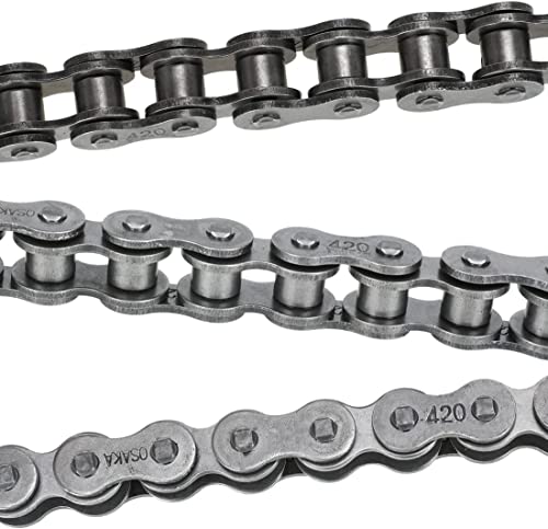 YOXUFA 420 Chain 42Links and 90Links Front Rear Drive Chain for Coleman CT200U CT200U-EX BT200X Baja Warrior Trailmaster MB165 MB200 212cc 196cc 200cc 6.5hp Powersport Mini Bike Parts