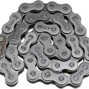 YOXUFA 420 Chain 42Links and 90Links Front Rear Drive Chain for Coleman CT200U CT200U-EX BT200X Baja Warrior Trailmaster MB165 MB200 212cc 196cc 200cc 6.5hp Powersport Mini Bike Parts