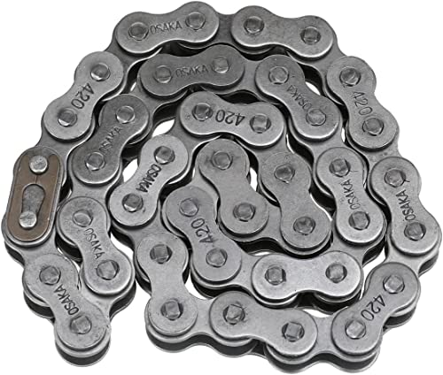 YOXUFA 420 Chain 42Links and 90Links Front Rear Drive Chain for Coleman CT200U CT200U-EX BT200X Baja Warrior Trailmaster MB165 MB200 212cc 196cc 200cc 6.5hp Powersport Mini Bike Parts