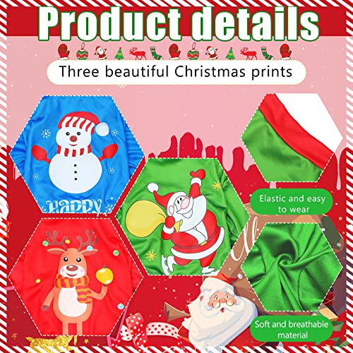 3 Pieces Christmas Dog Pajamas Dog Jumpsuit Pet Christmas Pajamas Clothes Holiday Dog Bodysuit Dog Puppy Rompers Bodysuit Santa Claus Snowman Elk Dog Apparel Jumpsuit for Pet Puppy Dog Cat (Medium)